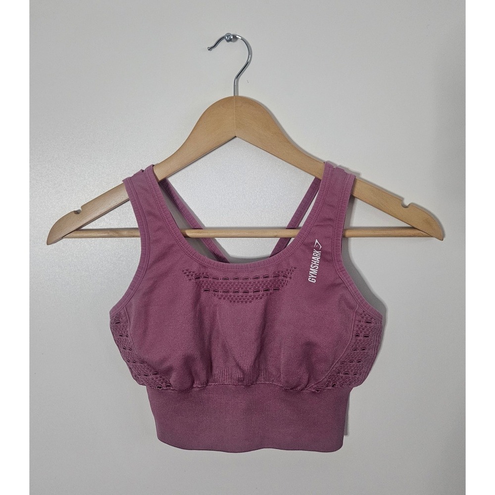 Gymshark Sports Bra Womens XS Mauve Excellent Energy+ Seamless Strappy Eyelet